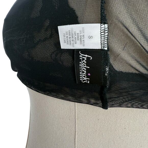 Fredericks of Hollywood Vintage Babydoll Camisole Sheer Lace Trim Slip Black Y2K - Picture 4 of 5